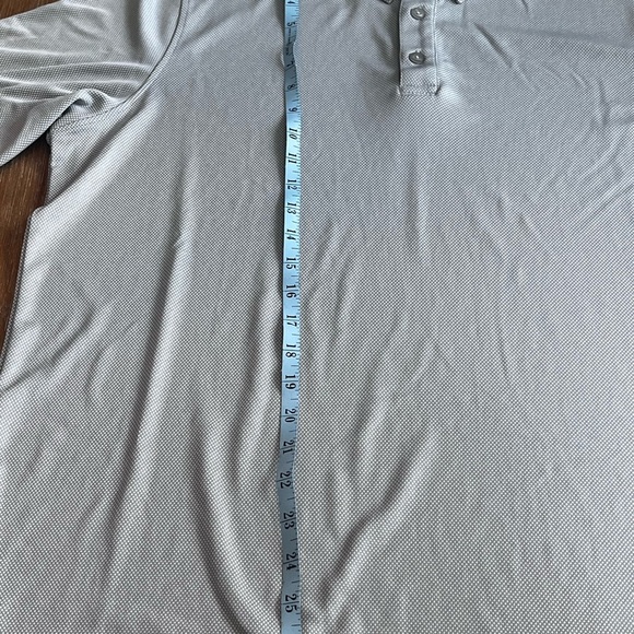 Johnston Murphy Shirt Mens L Grey Micro Gingham Performance Polo S/S - Picture 6 of 8